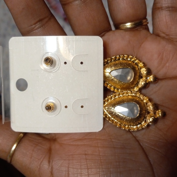 Rhinestone Drop Earrings - Picture 4 of 6